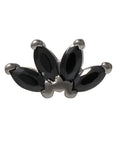 Black Rhodium Silver Quadruple Marquise CZ Pin 18g/16g