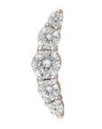 White Rhodium Silver Serenity CZ Pin 18g/16g