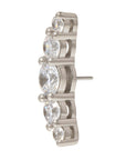 White Rhodium Silver Serenity CZ Pin 18g/16g