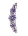 White Rhodium Silver Serenity CZ Pin 18g/16g