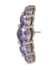 White Rhodium Silver Serenity CZ Pin 18g/16g