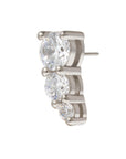 White Rhodium Silver Majestic CZ Pin 18g/16g