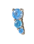 White Rhodium Silver Majestic CZ Pin 18g/16g