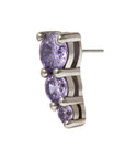 White Rhodium Silver Majestic CZ Pin 18g/16g