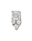 White Rhodium Silver Divinity CZ Pin 18g/16g