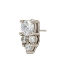 White Rhodium Silver Divinity CZ Pin 18g/16g