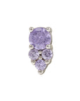 White Rhodium Silver Divinity CZ Pin 18g/16g