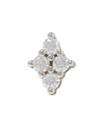 White Rhodium Silver Luminous CZ Pin 18g/16g
