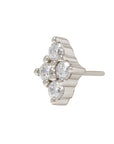 White Rhodium Silver Luminous CZ Pin 18g/16g