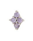 White Rhodium Silver Luminous CZ Pin 18g/16g