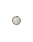 White Rhodium Silver Faux Opal Pin 18g/16g