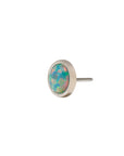 White Rhodium Silver Faux Opal Pin 18g/16g