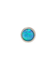White Rhodium Silver Faux Opal Pin 18g/16g