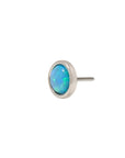 White Rhodium Silver Faux Opal Pin 18g/16g