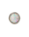 White Rhodium Silver Faux Opal Pin 18g/16g