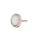 White Rhodium Silver Faux Opal Pin 18g/16g