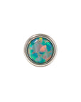 White Rhodium Silver Faux Opal Pin 18g/16g