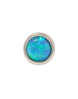 White Rhodium Silver Faux Opal Pin 18g/16g