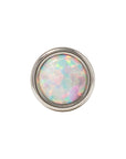 White Rhodium Silver Faux Opal Pin 18g/16g