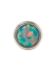 White Rhodium Silver Faux Opal Pin 18g/16g