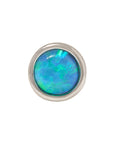 White Rhodium Silver Faux Opal Pin 18g/16g