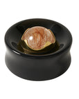 Black Obsidian & Rutilated Quartz Stone Inlay Plugs