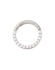Titanium Clicker - Side Facing Clear CZ (16g)