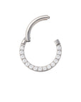Titanium Clicker - Side Facing Clear CZ (16g)
