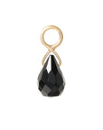 Solid Gold Black Spinel Briolette Charm