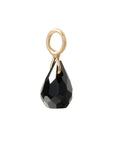 Solid Gold Black Spinel Briolette Charm