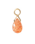 Solid Gold Sunstone Briolette Charm