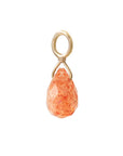 Solid Gold Sunstone Briolette Charm