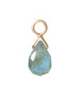 Solid Gold Labradorite Briolette Charm