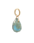 Solid Gold Labradorite Briolette Charm