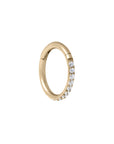 Gold Titanium Clicker - Front Facing Clear CZ (18g)