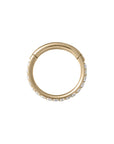 Gold Titanium Clicker - Front Facing Clear CZ (18g)