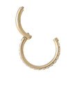 Gold Titanium Clicker - Front Facing Clear CZ (18g)