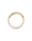 Gold Titanium Clicker - Side Facing Clear CZ (16g)