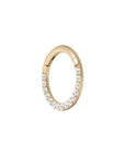 Gold Titanium Clicker - Side Facing Clear CZ (16g)
