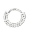Titanium Double Stack Clicker - Clear CZ (16g)