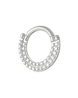 Titanium Double Stack Clicker - Clear CZ (16g)