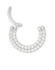 Titanium Double Stack Clicker - Clear CZ (16g)