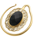 Faceted Black Obsidian Oval Puju