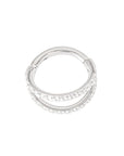Titanium Double Row Clicker - Clear CZ (16g)