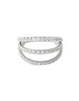 Titanium Triple Row Clicker - Clear CZ (16g)