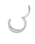 Titanium Triple Row Clicker - Clear CZ (16g)