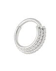 Titanium Triple Stack Clicker - Clear CZ (16g)