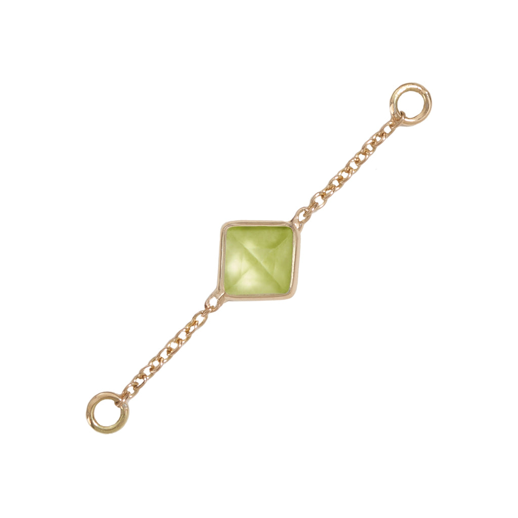 25mm Solid Gold Peridot Accessory Chain