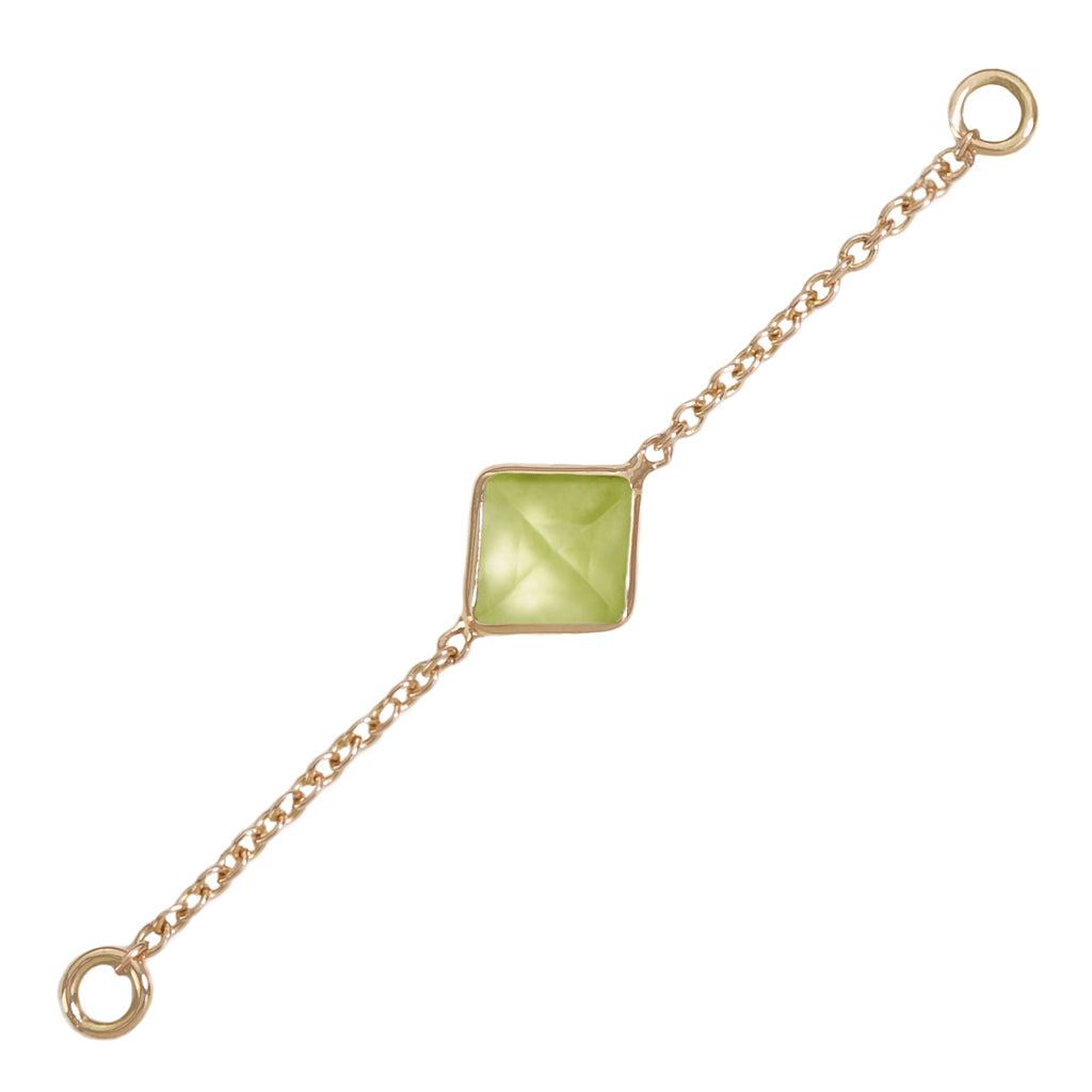 35mm Solid Gold Peridot Accessory Chain