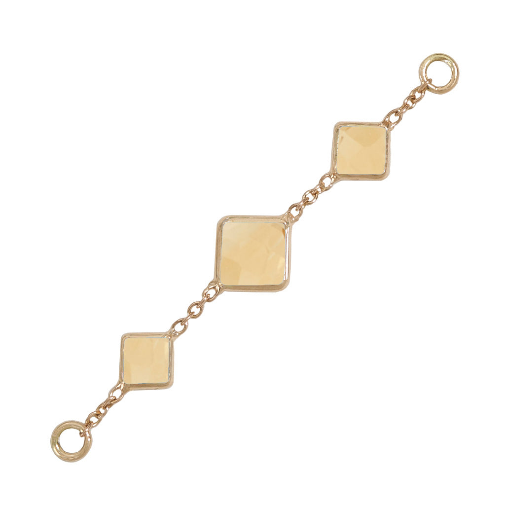 35mm Solid Gold Triple Citrine Accessory Chain